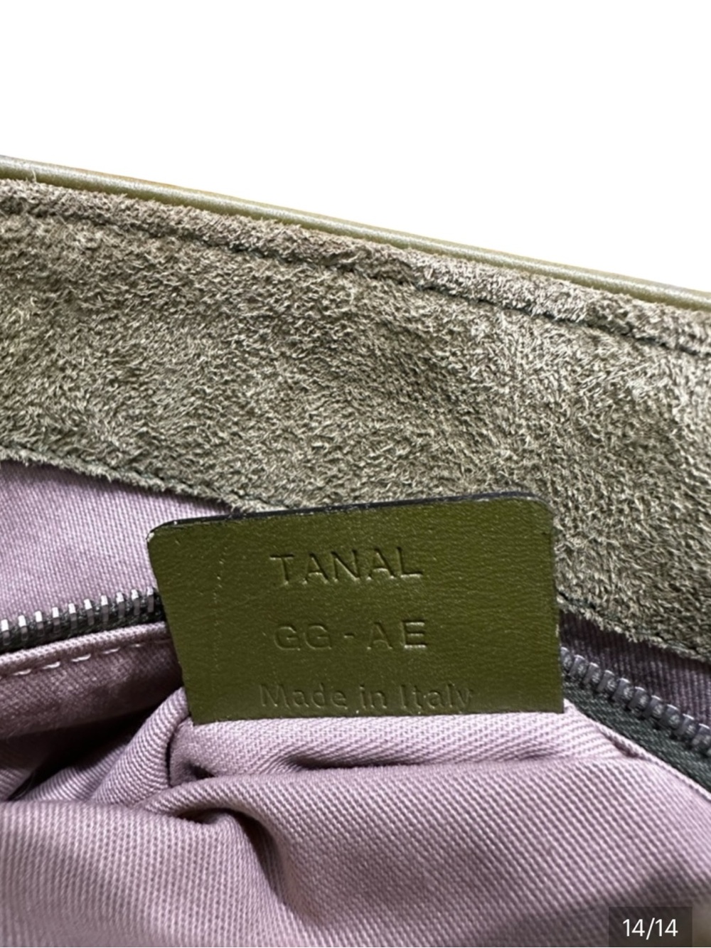 Bally Tanal 02 Avocado Green Pig Suede Leather Tote Made in Italy NWT Tag - Picture 3 of 7